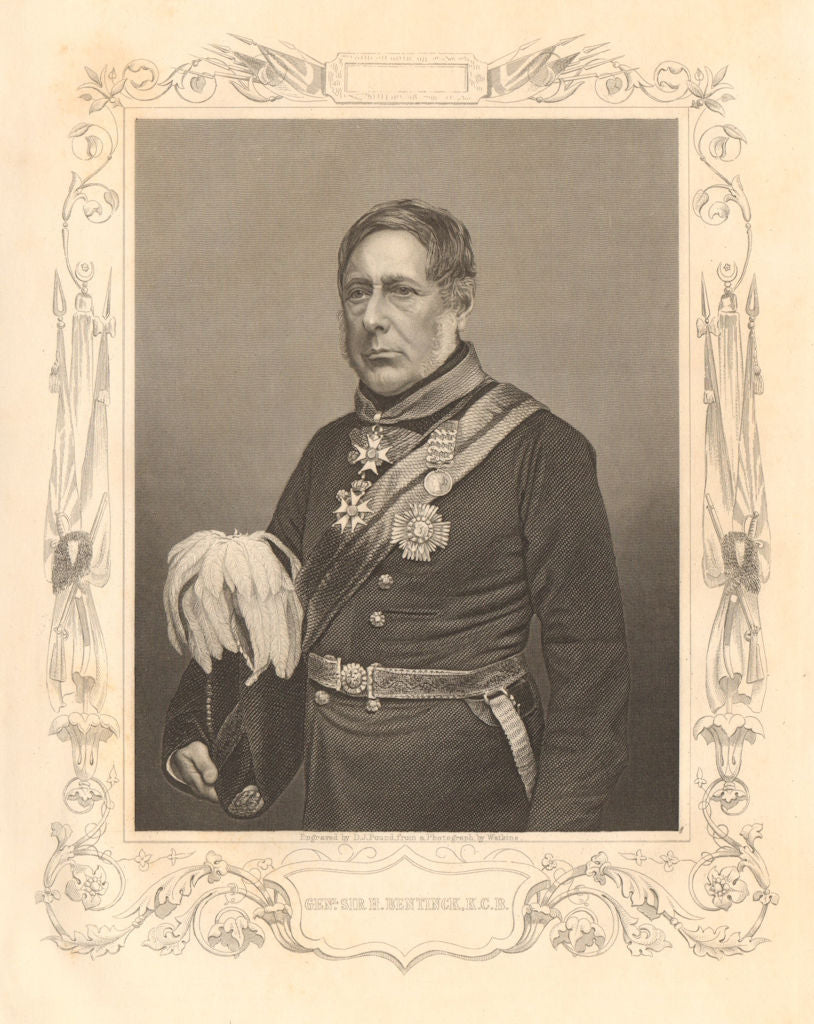 CRIMEAN WAR. General Sir Henry John William Bentinck, KCB 1860 old print